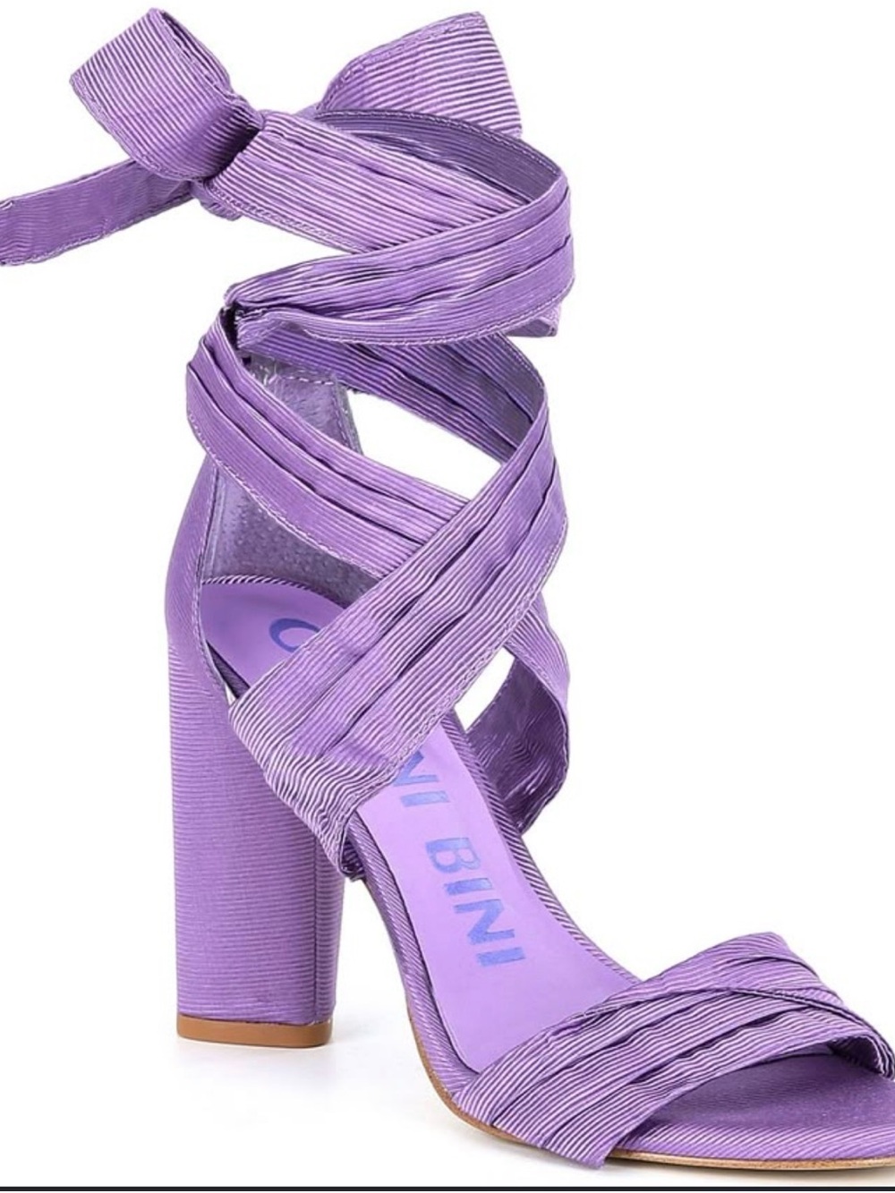 Gianni Bini Purple Ankle Wrap Block Heels